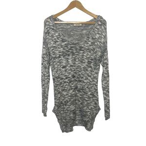 Pink Rose Black and White Open Knit‎ Women's Sweater Size L